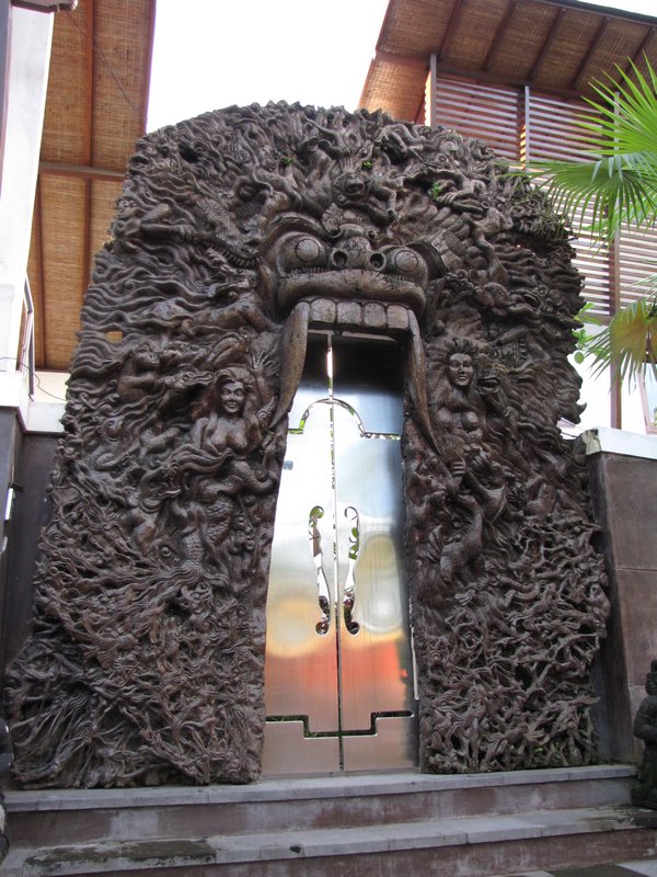 Ornately carved door frame