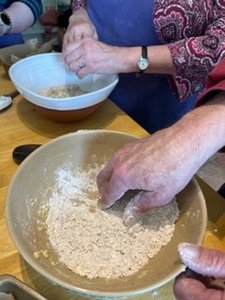 Mixing the bread ingredients