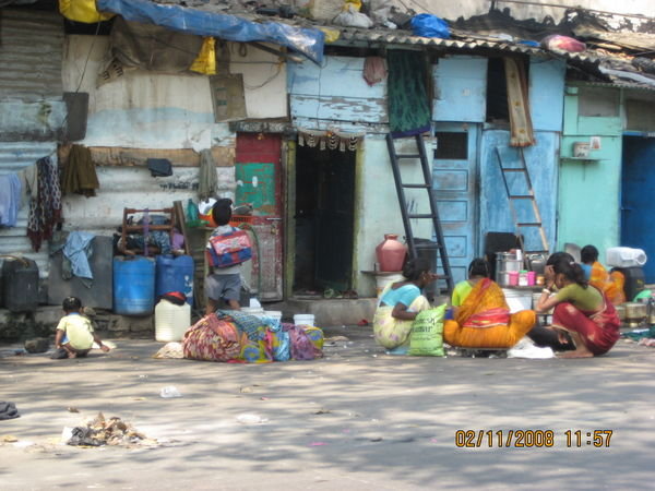 Slums right by road