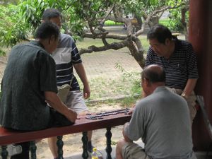 Men playing dominoes