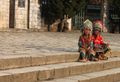 Little H'mong girls outside Sapa cathedral