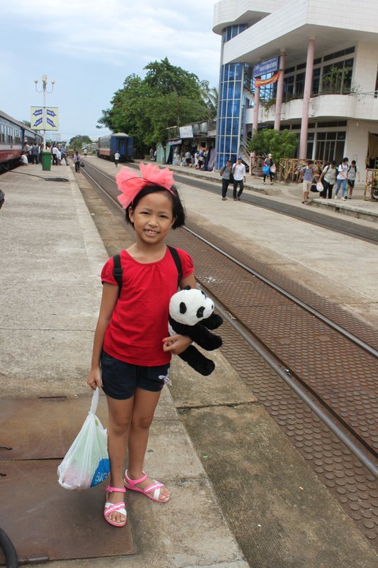 My niece Giang at Quy Nhơn city railway station