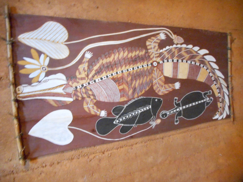 Crocodile, turtle and fish (Bowali museum, Kakadu NP)