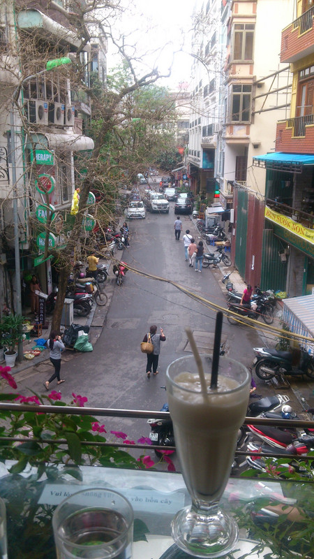 View from balcony of Cafe Nhân in Hanoi