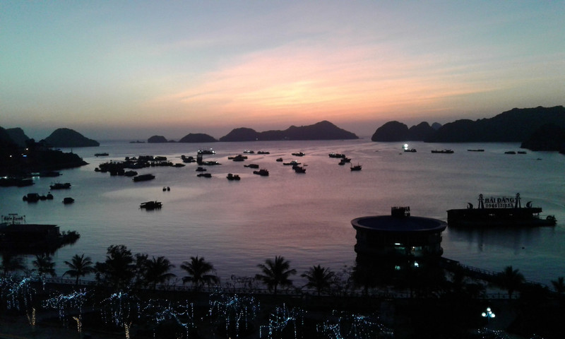 Sunset over the sea in Cát Bà island, northern Vietnam