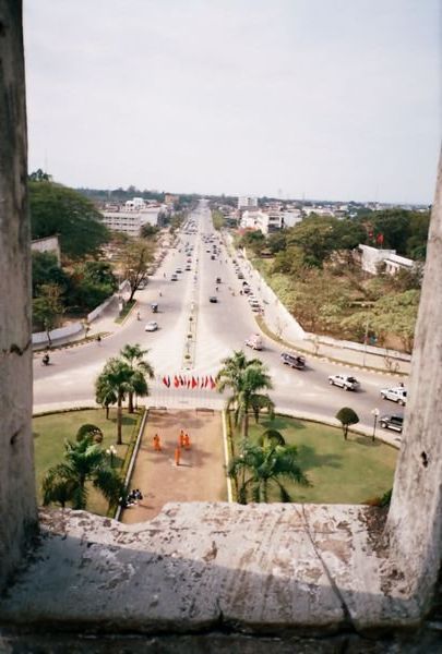 The view from Patouxay victory gate in Vientiane