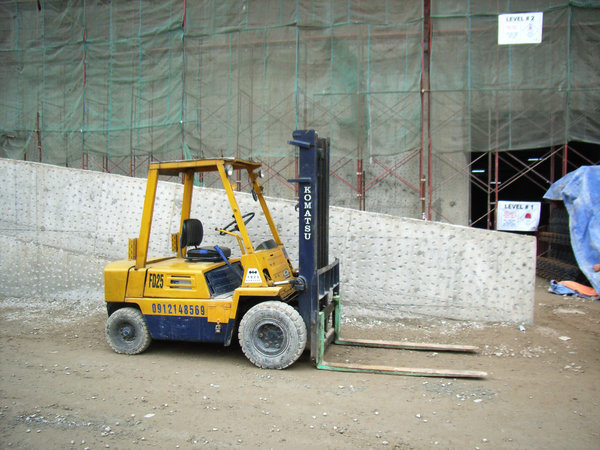 A fork lift on the site 