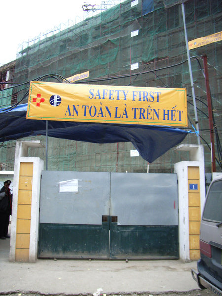 The gate into the construction site 