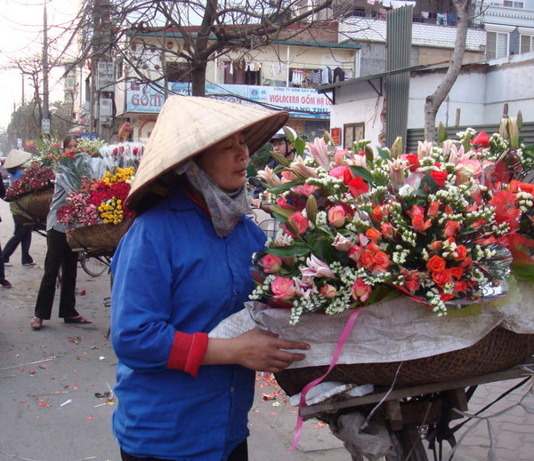 Flowers sold on Hanoi's streets