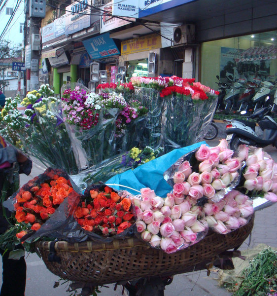 Flowers sold on Hanoi's streets 