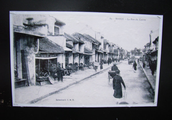 B&W photo of Hanoi's Old Quarter