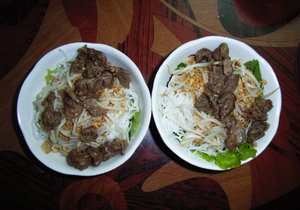 Bún bò Nam Bộ (beef noodles from southern Vietnam)