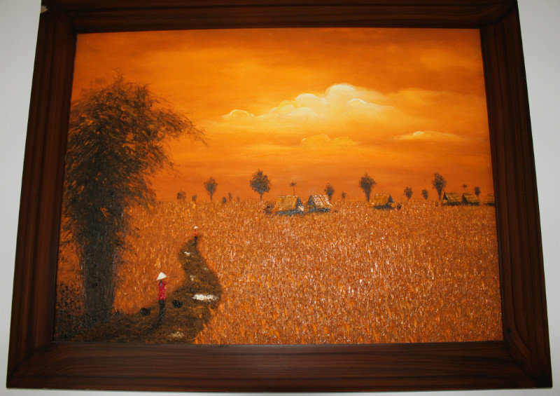 Oil painting of the countryside landscape