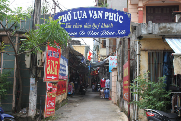 Silk shops in the village