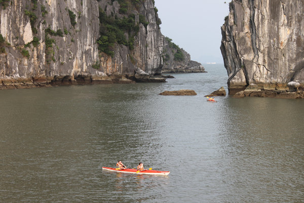 Kayaking in Hạ Long bay