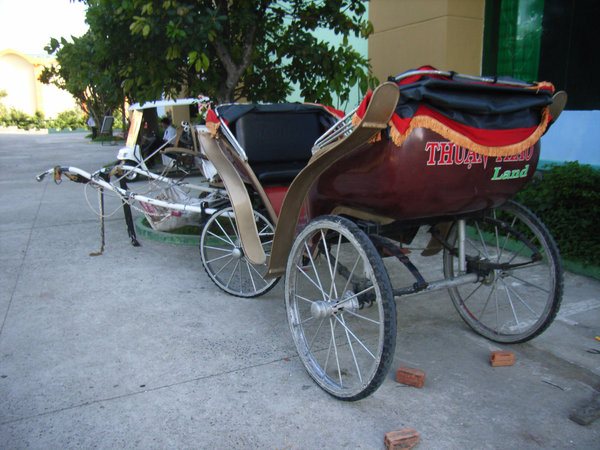 Simple vehicle for guests at Thuận Thảo Land