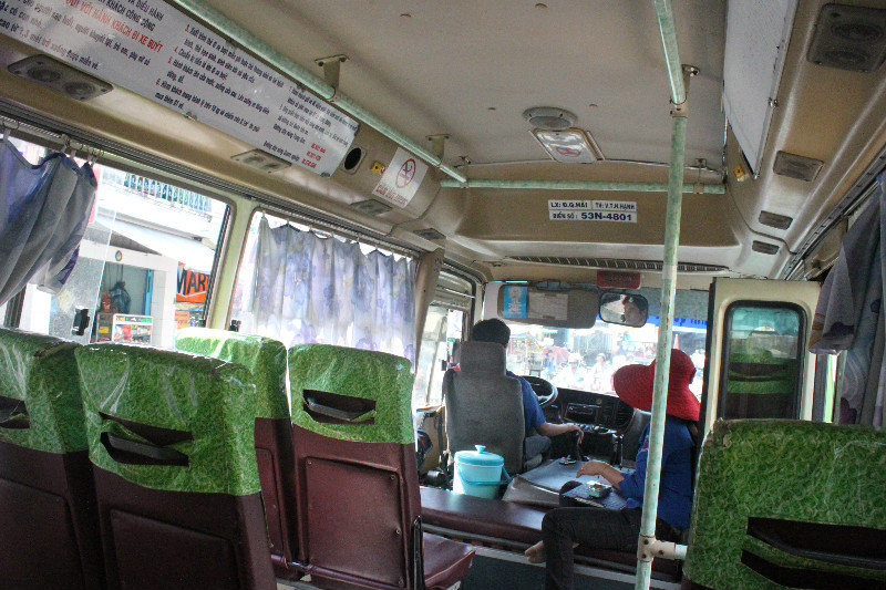 Inside a city bus in Sài Gòn
