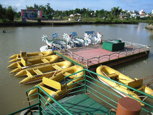 Boats for guests at Thuận Thảo Land