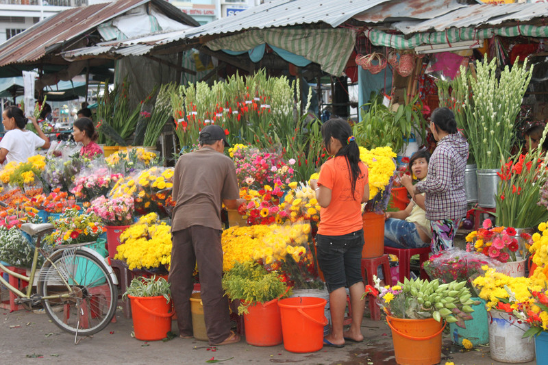 A flower shop in Trà Vinh city, Mekong Delta 
