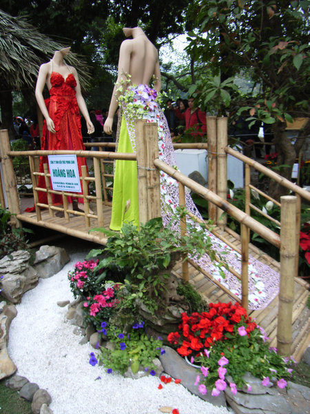 Traditional dresses made of flowers