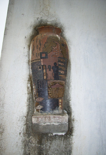 On the wall of "Gốm Ngọc" shop