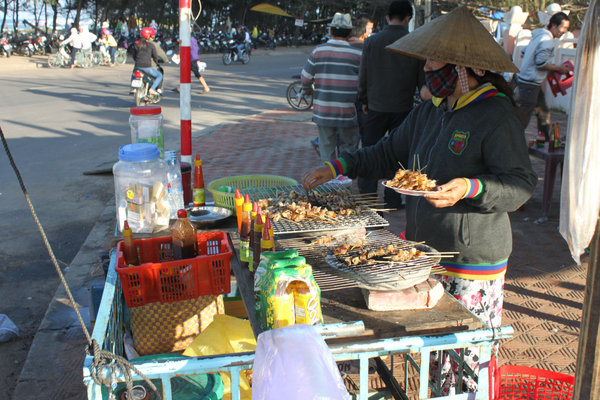 Street food near the beach in the city