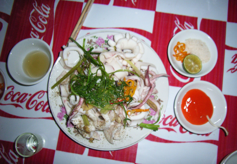 Steamed squid (Mực hấp) - Sầm Sơn beach, northern Vietnam