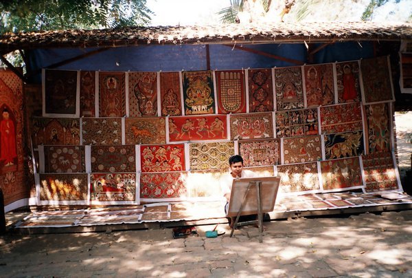A Burmese painter in Old Bagan, Myanmar