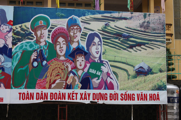 Propaganda in Mù Cang Chải town