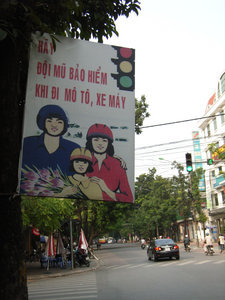Propaganda for traffic safety in Hanoi
