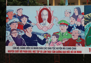Propaganda in Mù Cang Chải town
