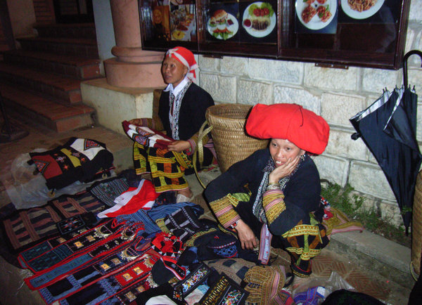 Red Dzao women in Sapa town