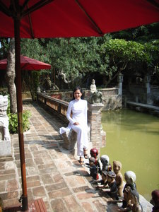 By the pond of water puppet theater