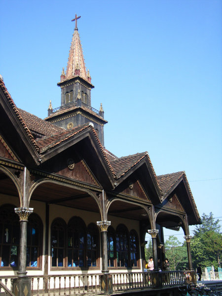 Wooden church in Kon Tum city