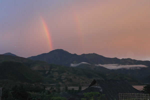 Rainbow & mountains in Chăn Nưa town