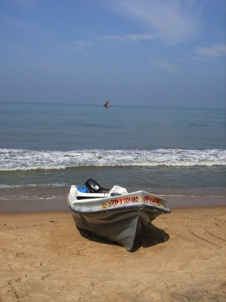 A boat in Negombo beach town