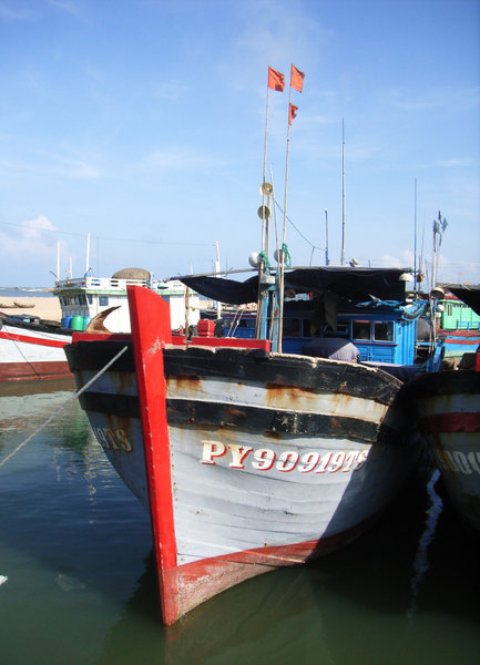 A boat at Phú Yên fishing port