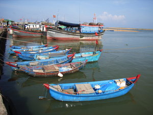 Boats at Phú Yên fishing port 