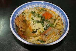 Bún chả cá (noodle soup with fish)