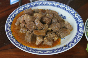 Ostrich meat at Yang Bay waterfall
