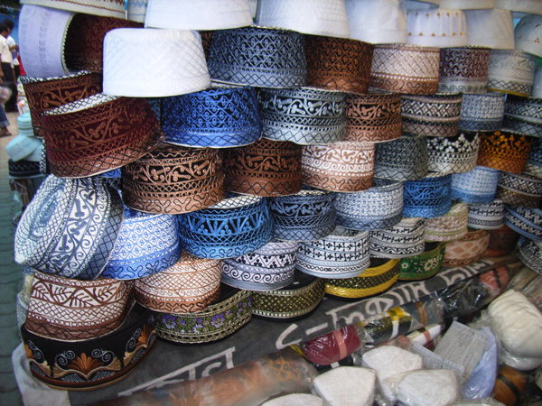 Muslims hats on sale at the market