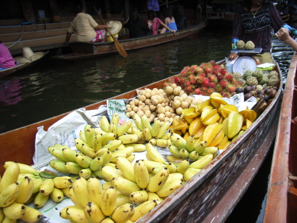 Fruits on a boat at the market