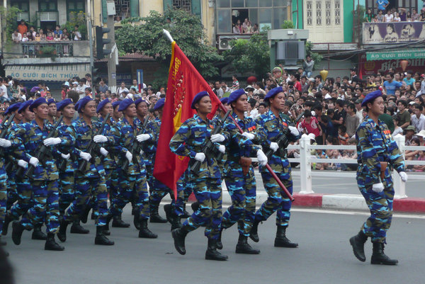 Parade of sea policemen on 10/10/10