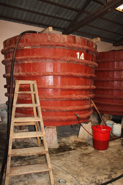 Fish sauce barrel and ladder