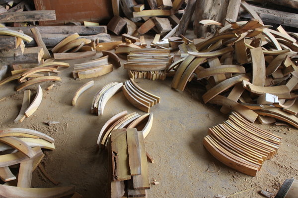 Wooden pieces from jackfruit trees