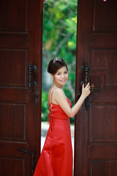 At the door of her villa in Thảo Điền