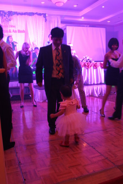My niece is also dancing with her dad