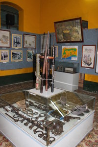 Weapons, shackles etc at the museum