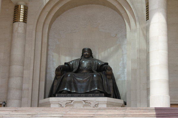 Statue of Chinggis Khan at the Government House