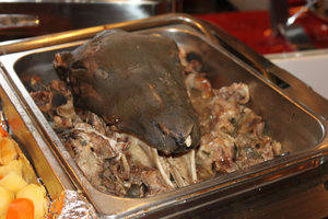 Fried sheep head at Altai restaurant